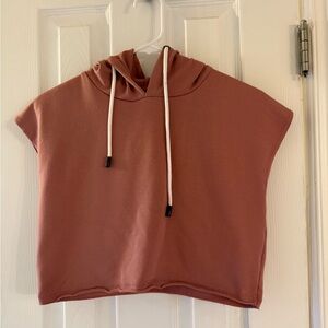 Women’s Small Rust Sleeveless Hoodie New/Never Worn AS